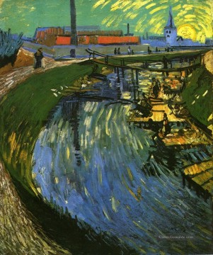 Vincent Van Gogh Werke - die Roubine du Roi Kanal mit Washerwomen Vincent van Gogh